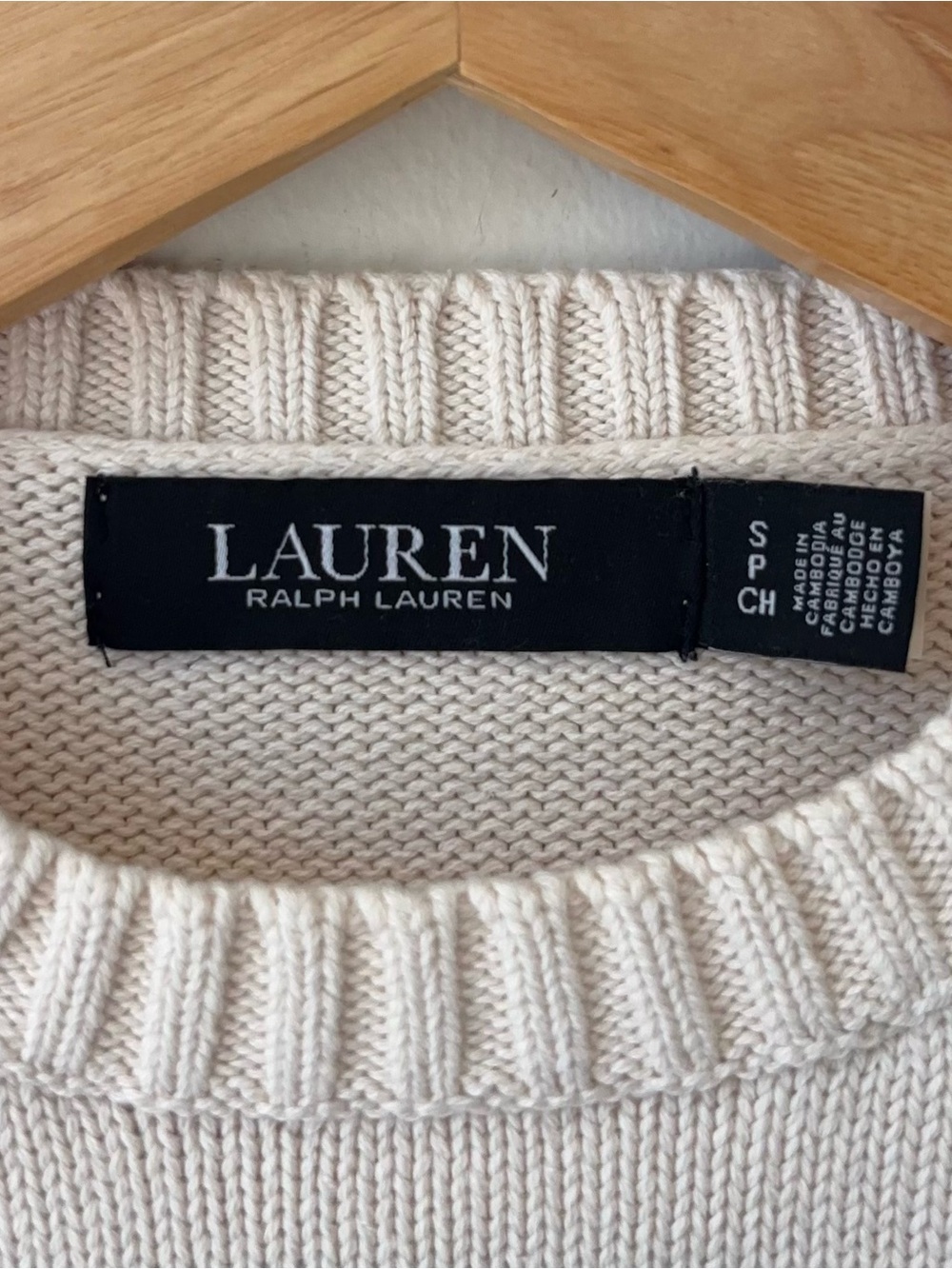 Lauren Ralph Lauren Intarsia Knit Dachshund Dog Cotton Sweater Size S Cream - Picture 4 of 12